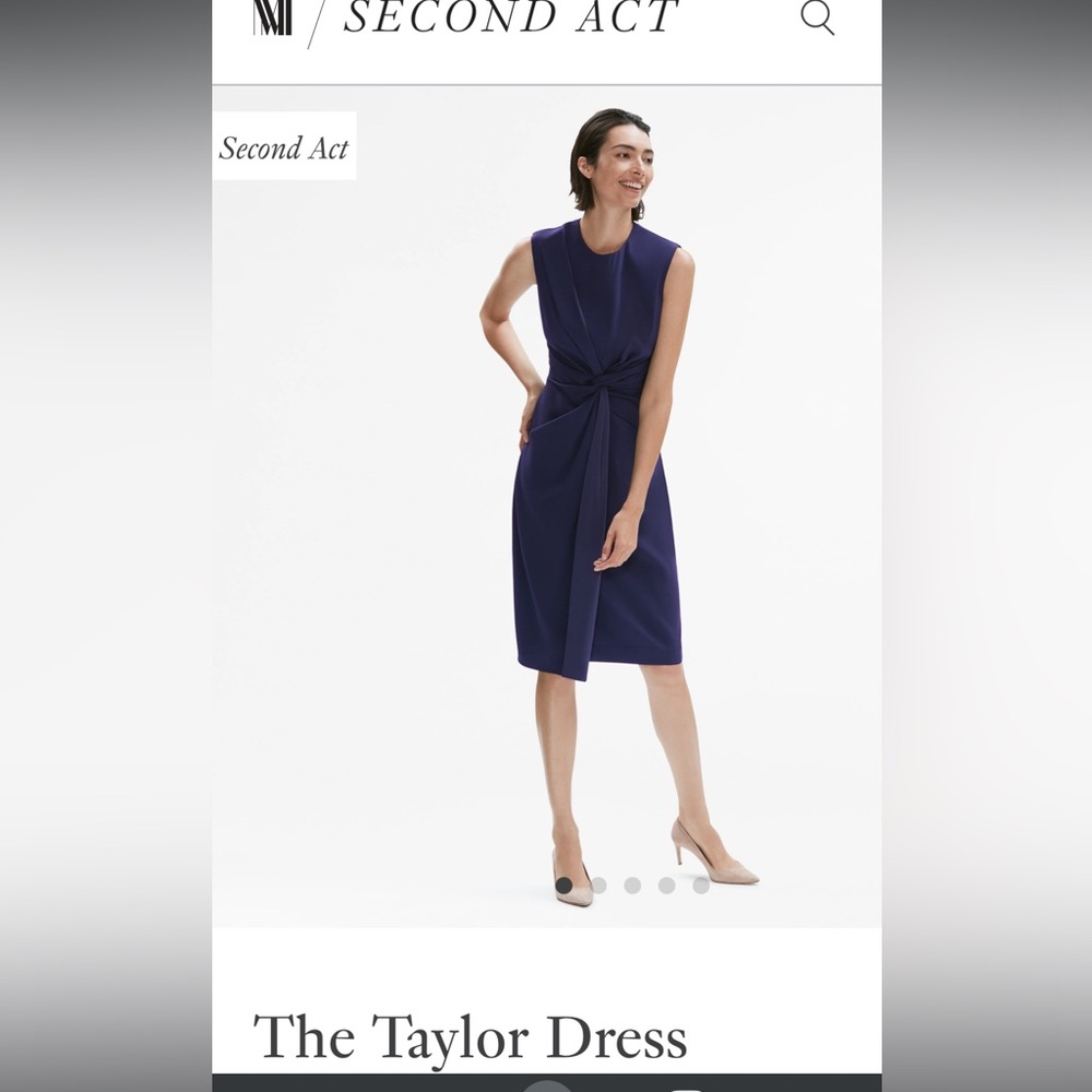 MM Lafleur Navy Taylor Dress size 8- good condition